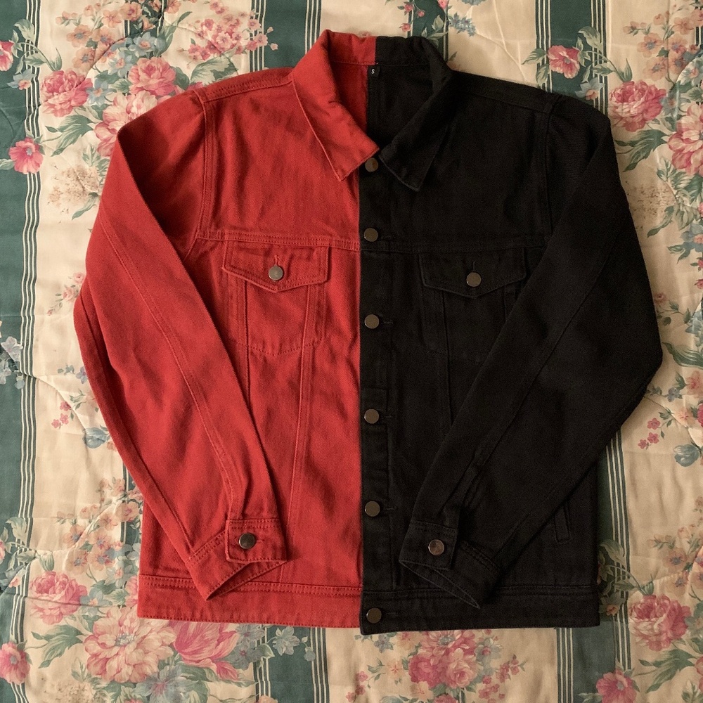 Denim two-tone jacket. (Small) Unlined